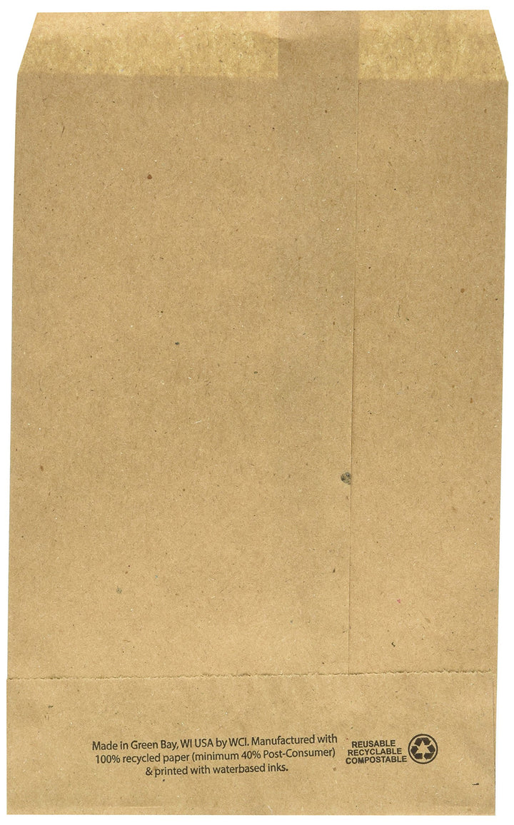 100 Natural Kraft Merchandise Bags, 5x7-1/2, No Gusset