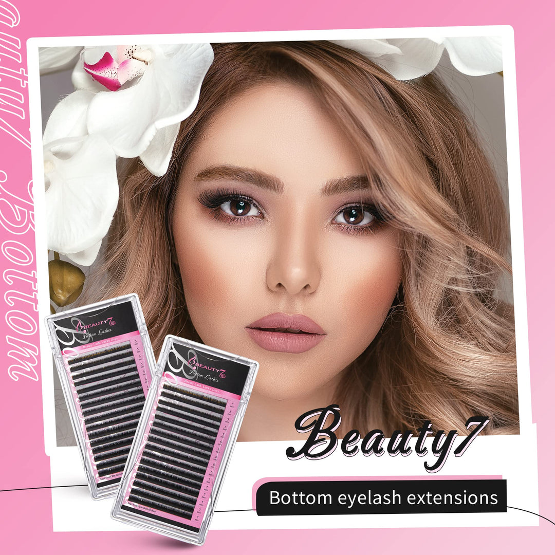 C Curl, 0.15 Thickness: Mixed Volume Under Bottom Lower Individual False Eyelash Extension Tray Matte Synthetic Mink Curl C 0.15Mm Thickness 5/6/7Mm Length