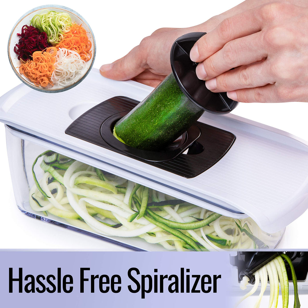 Fullstar Mandoline Slicer Spiralizer Vegetable Slicer - Cheese Slicer Food Slicer 6-in-1 Vegetable Spiralizer Potato Slicer Zoodle Maker BPA-Free Veggie Spiralizer Slicers for Fruits and Vegetables