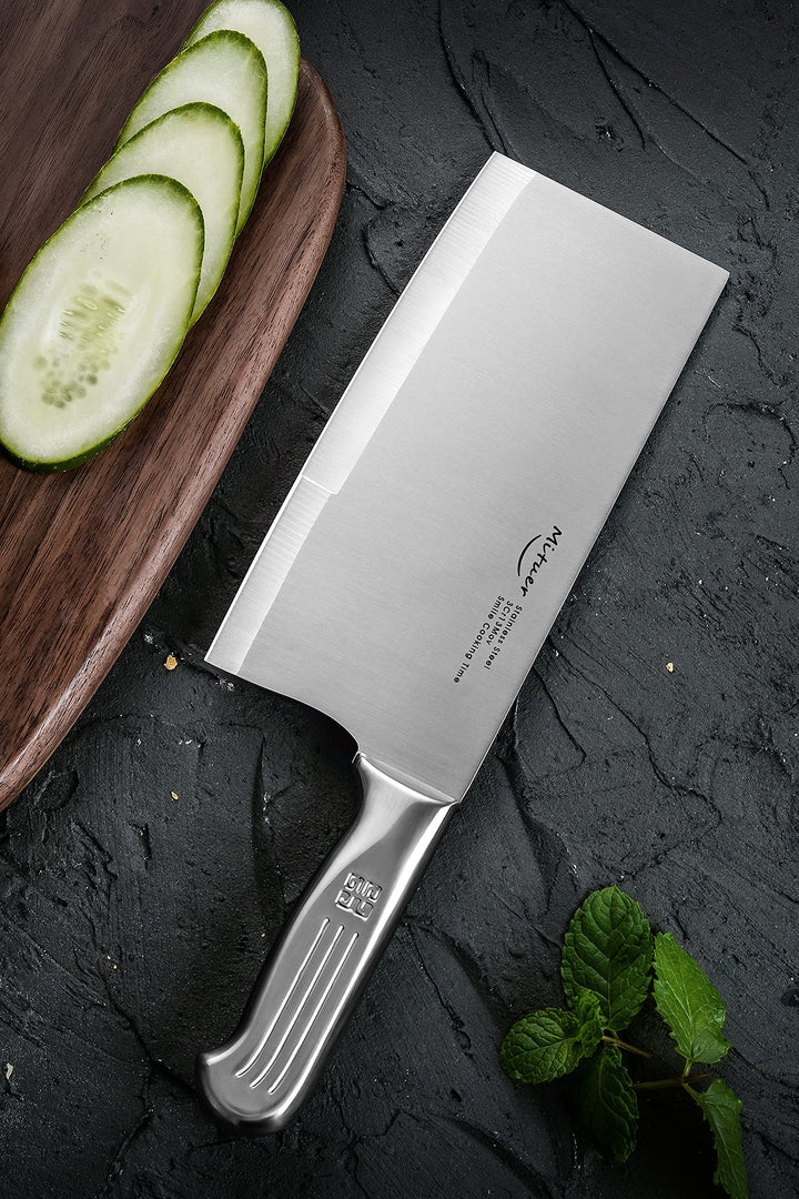 Meat Cleaver 7 inch Butcher Knife - Stainless Steel Chinese Chef Knife - Cleaver Knife for Restaurants and Home