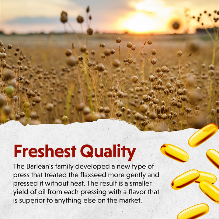 Barlean&#39;s Flaxseed Oil Softgels, Cold-Pressed Flax Seed Supplement with 1,650 mg ALA Omega-3 Fatty Acids, 1000mg, 250 ct