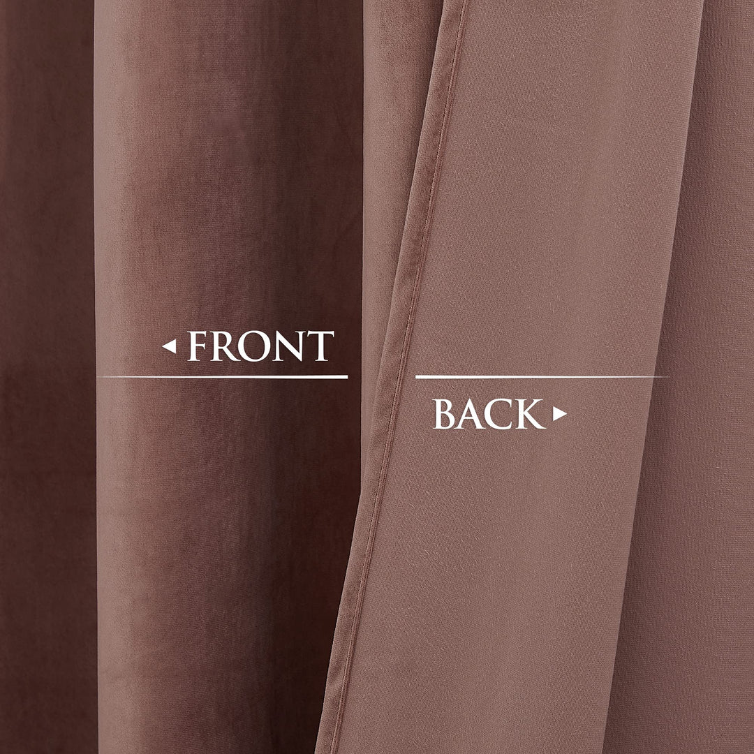 StangH Wide Rose Velvet Curtains 84 inches Long for Bed