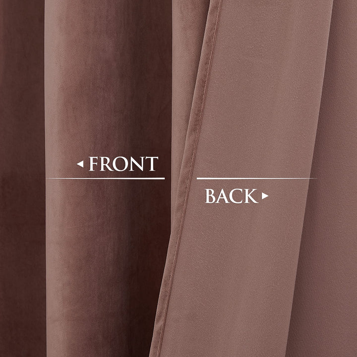 StangH Wide Rose Velvet Curtains 84 inches Long for Bed