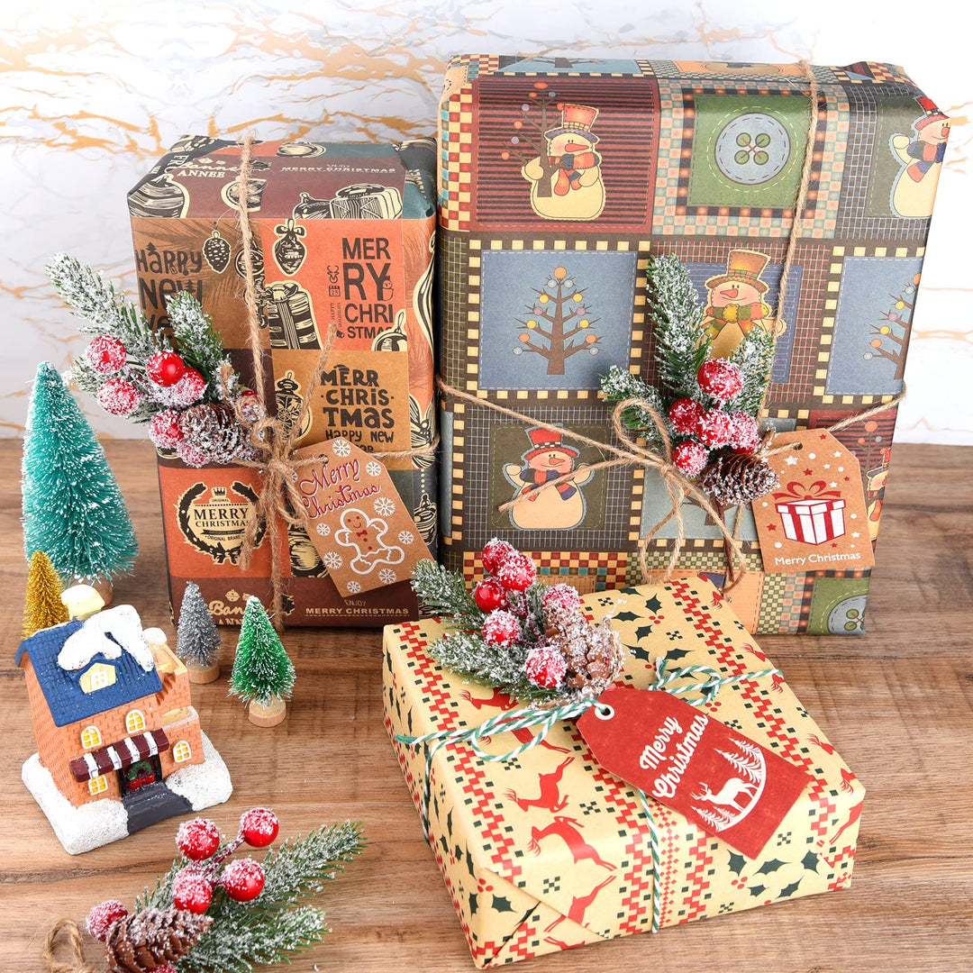 10 Pcs Christmas Picks Decorations Artificial Pine Branches Stems Spray with Pine Cones Faux Pine Picks Red Berry Holly Leaves for Craft Floral Christmas Wreath Picks Ornaments, Red