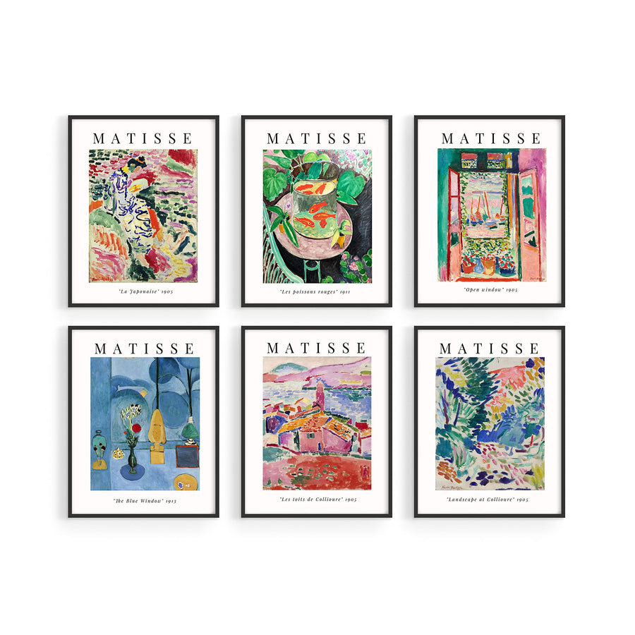 Aesthetic Posters, Matisse Poster - Set of 6 Matisse Wall Art, Wall Posters Aesthetic, Matisse Prints, Art Exhibition Poster, Mattise Art, Summer Matisse Art Print (11 x 14, UNFRAMED)