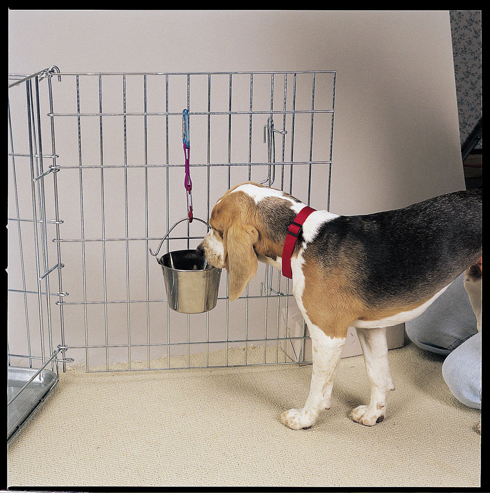 ProSelect Stainless Steel Flat Sided Pails — Durable Pails for Fences, Cages, Crates, or Kennels - 6, 2-Quart