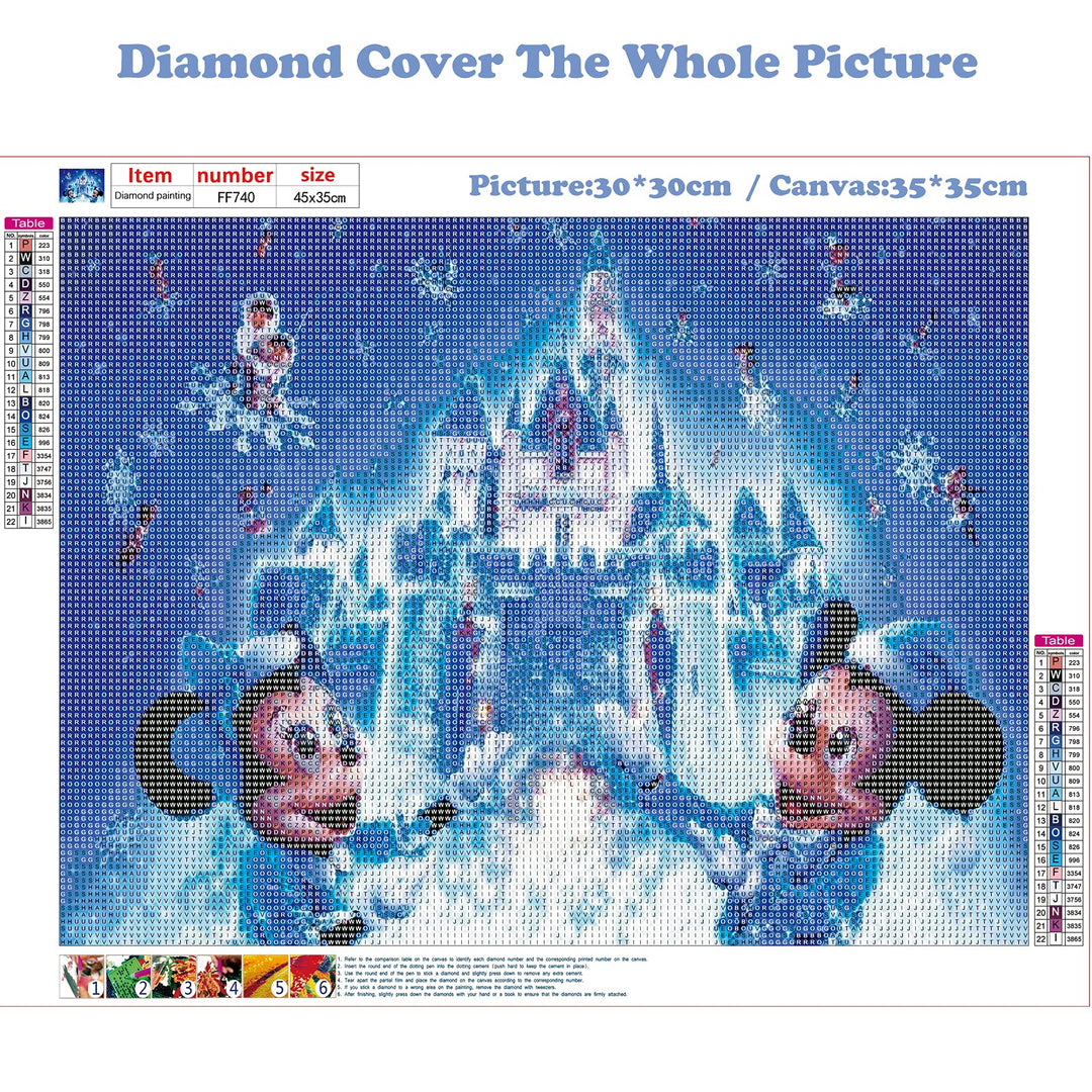 Snow Castle Christmas Diamond Painting for Adults Kids Beginners,5D Full Round Drill Mickey Diamond Arts Craft for Home Wall Holiday Favorite Decoration