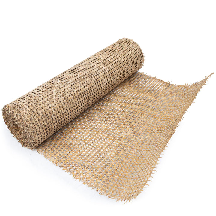 24 Width Natural Rattan Webbing for Caning Projects | 24 W x 5 ft L | Pre-Woven Open Mesh Cane - Cane Webbing Sheet- Natural Rattan Cane Webbing roll (5 FEET)