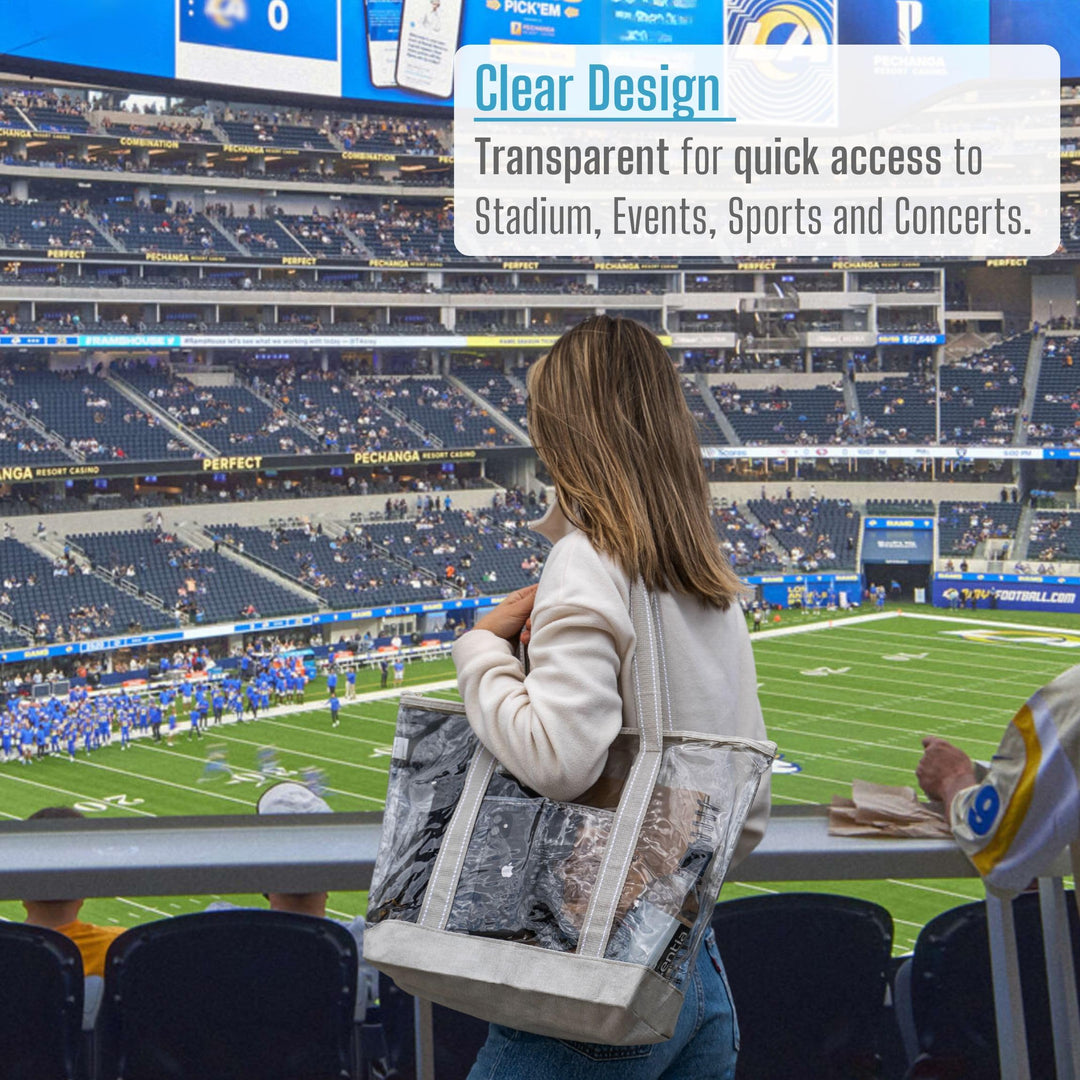 2 Packs Clear Bag Transparent Vinyl PVC Tote, Outdoor, Beach, Pool (Set of 2, Cyan)