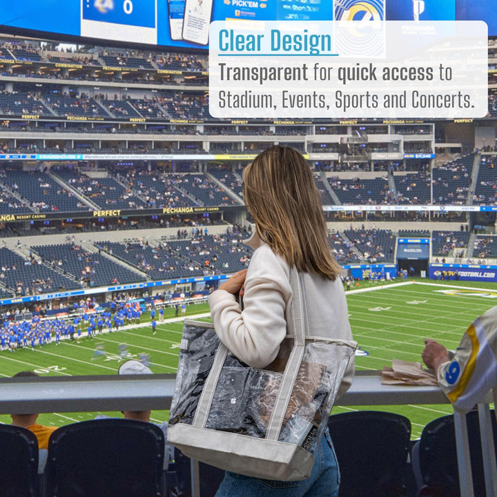 2 Packs Clear Bag Transparent Vinyl PVC Tote, Outdoor, Beach, Pool (Set of 2, Cyan)