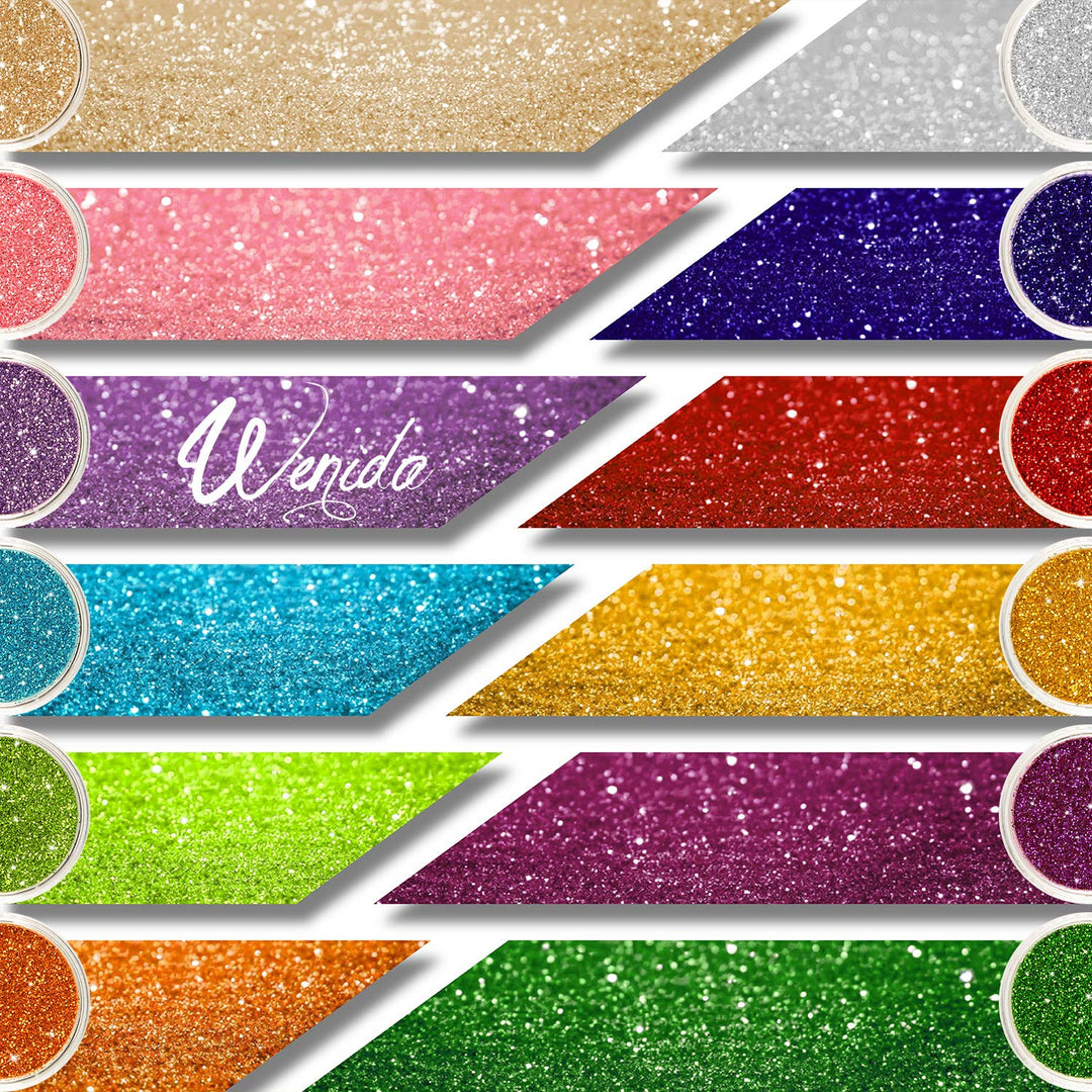 Glitter 12 Colors Holographic Cosmetic Festival Powder Sequins Craft Glitter for Arts Face Hair Body Nail