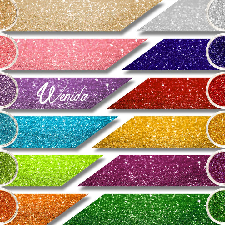 Glitter 12 Colors Holographic Cosmetic Festival Powder Sequins Craft Glitter for Arts Face Hair Body Nail