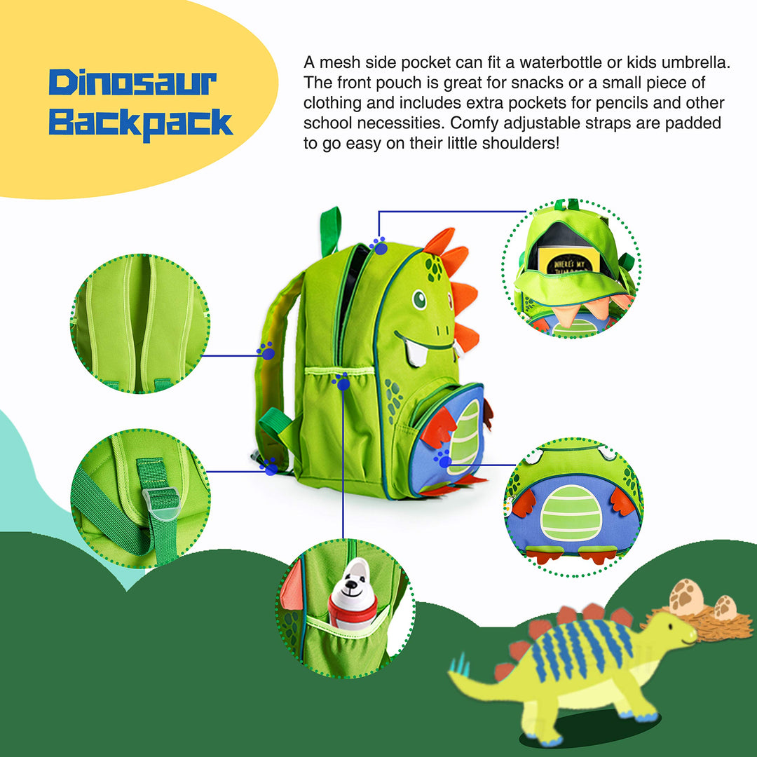 Dinosaur Backpack for Kids - Exercise Your Children&#39;s Imagination with our Creative Dinosaur Toddler Backpack, Bookbag or School bag for Girls &amp; Boys in Preschool, Kindergarten &amp; Elementary