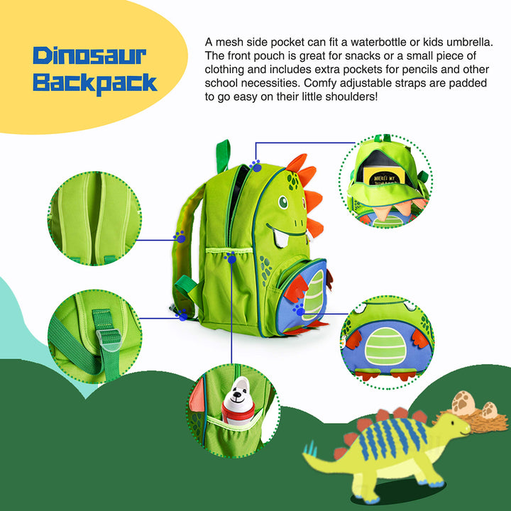 Dinosaur Backpack for Kids - Exercise Your Children&#39;s Imagination with our Creative Dinosaur Toddler Backpack, Bookbag or School bag for Girls &amp; Boys in Preschool, Kindergarten &amp; Elementary