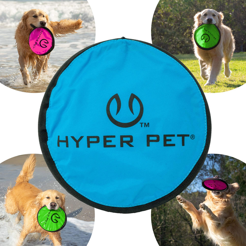 Flippy Flopper Dog Frisbee Interactive Dog Toys [Flying Disc Fetch Toy Floats in Water & Safe on Teeth] (Colors Will Vary), Multicolor, 9