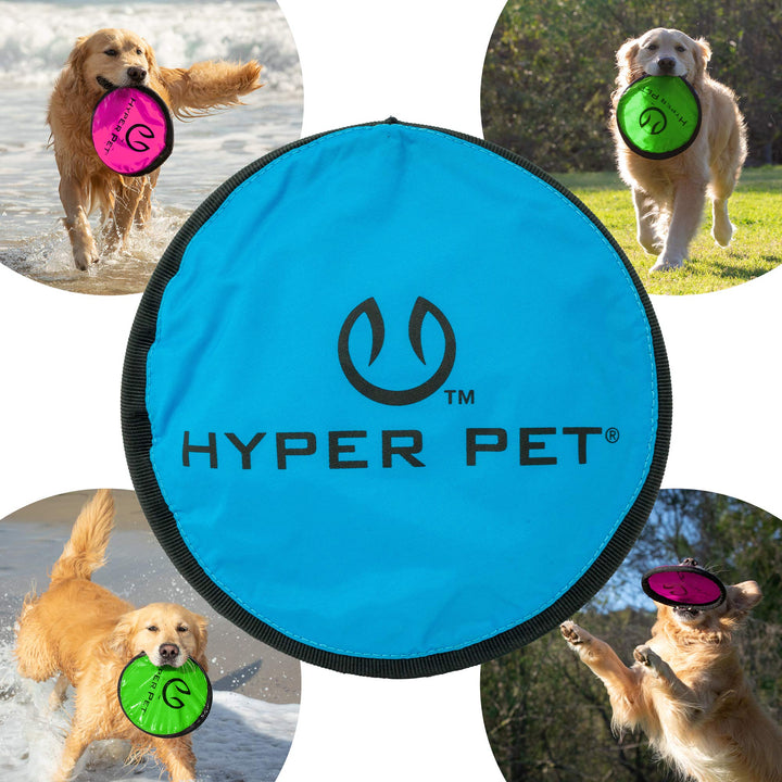Flippy Flopper Dog Frisbee Interactive Dog Toys [Flying Disc Fetch Toy Floats in Water &amp; Safe on Teeth] (Colors Will Vary), Multicolor, 9