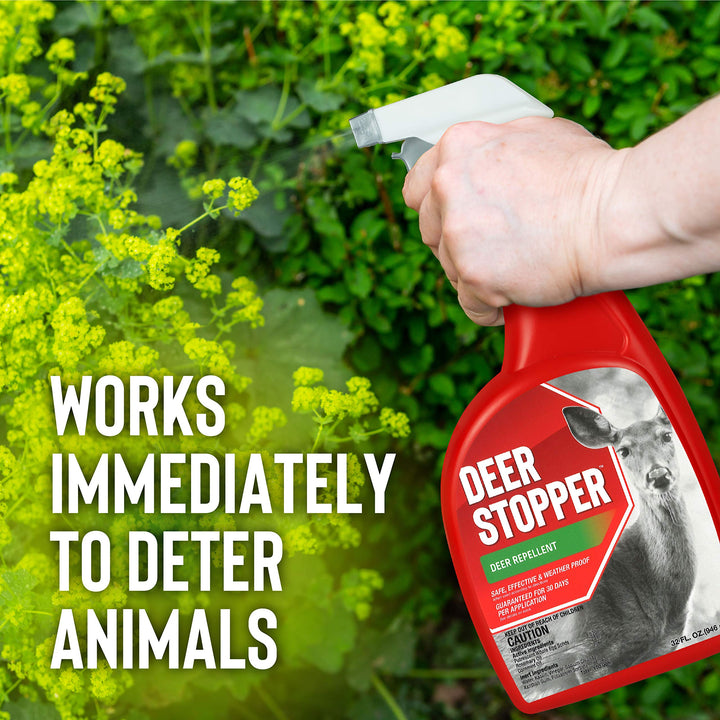 , Liquid Animal Stopper Repellent, All Natural, Effective All Year Round, Safe for People and Pets, No Harsh Chemicals, Ready to Use, Deer &amp; Moose Repellent - Gallon Trigger
