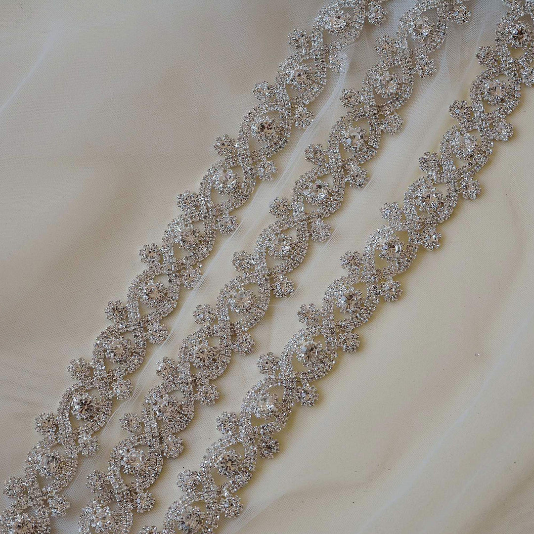 Sparkling Crystal Sash Belt Trimming Rhinestone Appliqu
