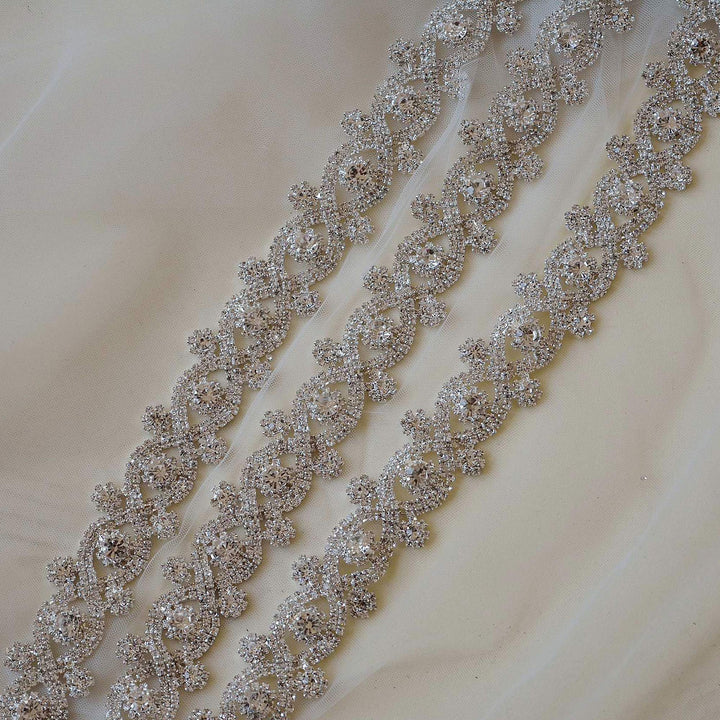 Sparkling Crystal Sash Belt Trimming Rhinestone Appliqu