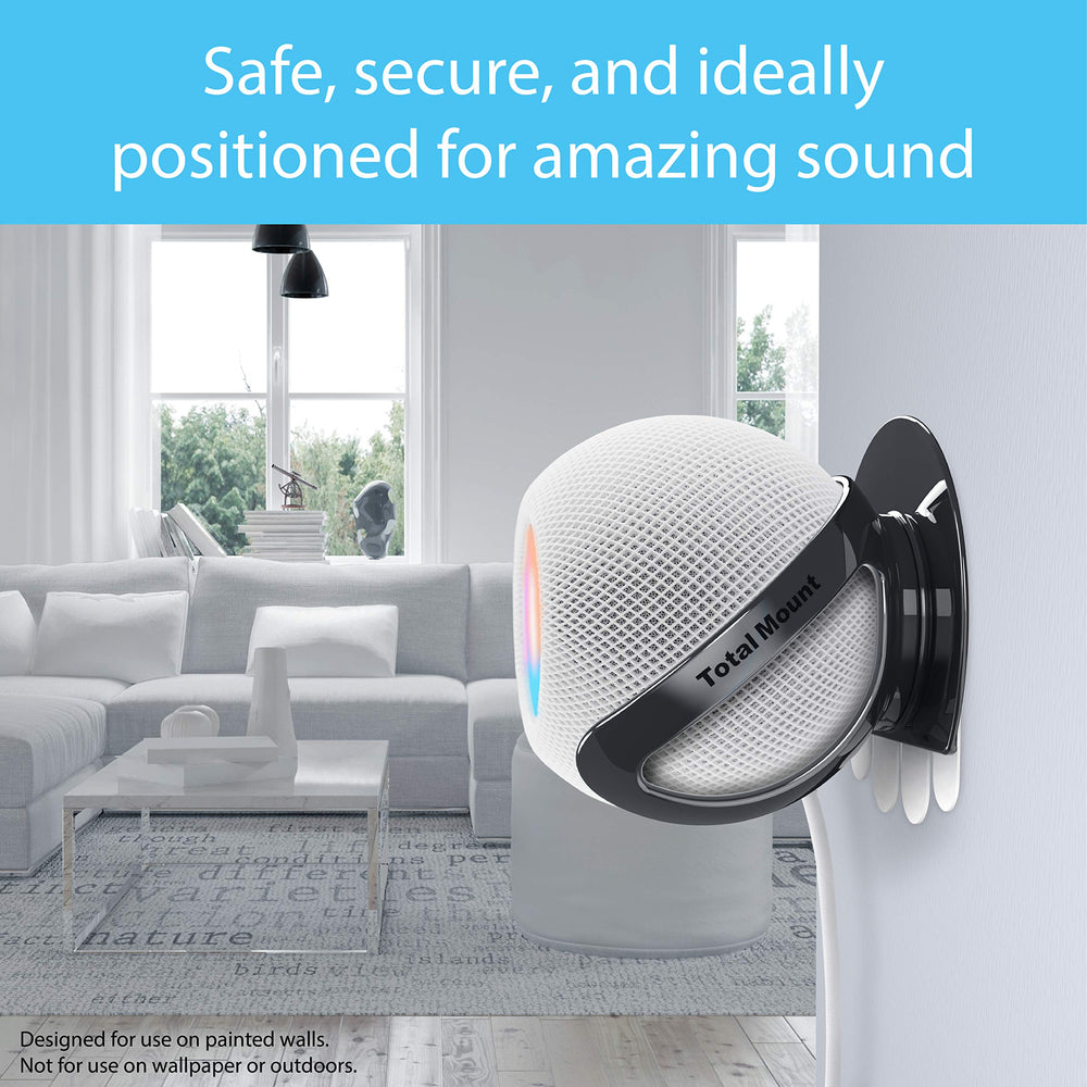 Compatible with HomePod Mini – Hole-Free Design Eliminates The Need to Drill Holes in Your Wall (Premium Black – Hole-Free Mount)