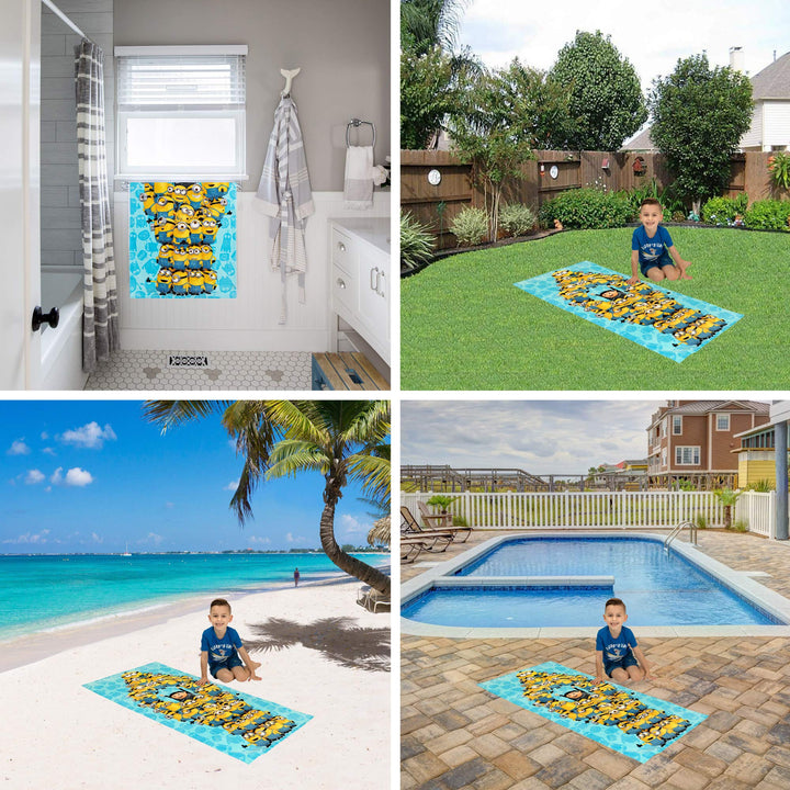 Kids Super Soft Cotton Bath/Pool/Beach Towel, 58 in x 28 in, Minions The Rise Of Gru