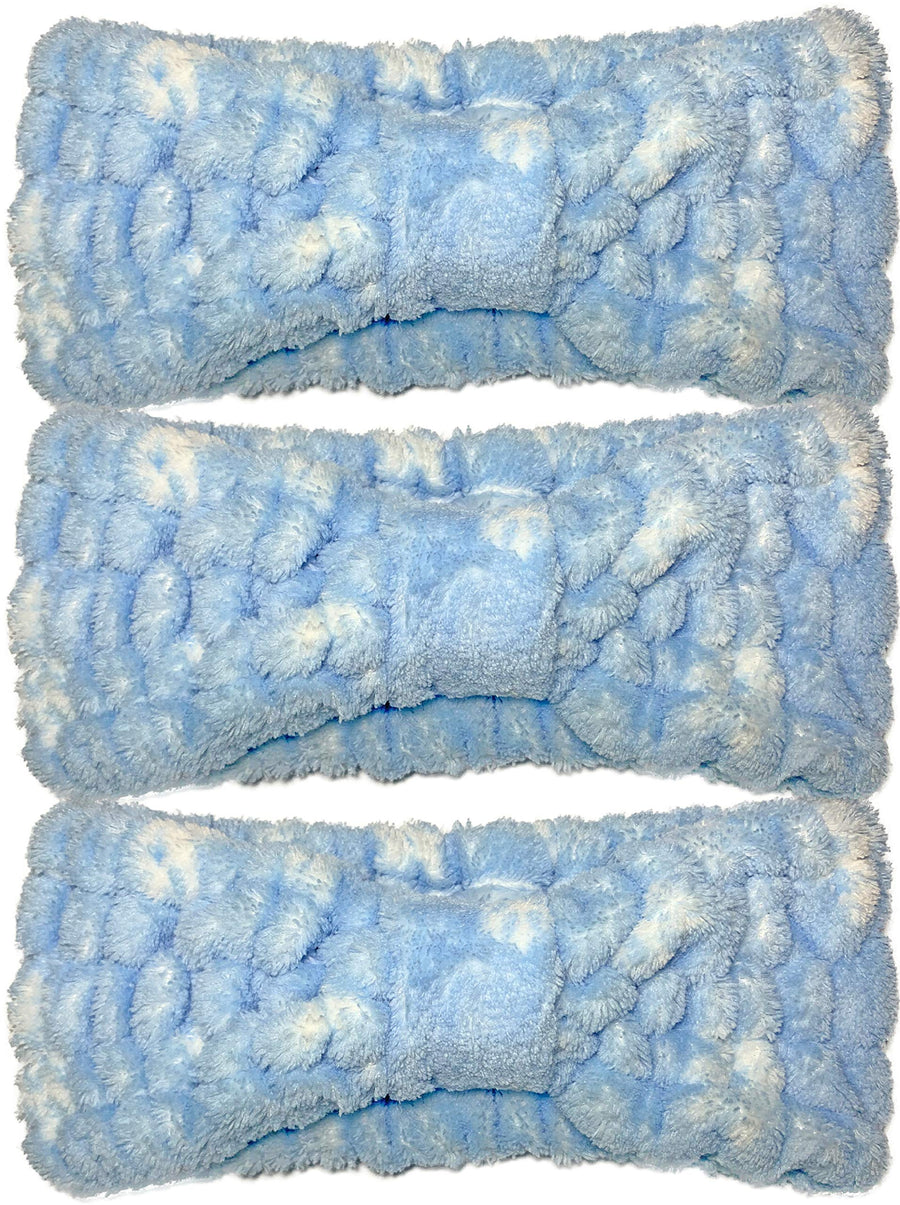 3PACK Ladies & Girls Fashion Wide Bow Towel Elastic Hair Band Hairlace Headband Hair Bandeau Snood For Washing Face Cosmetic Makeup