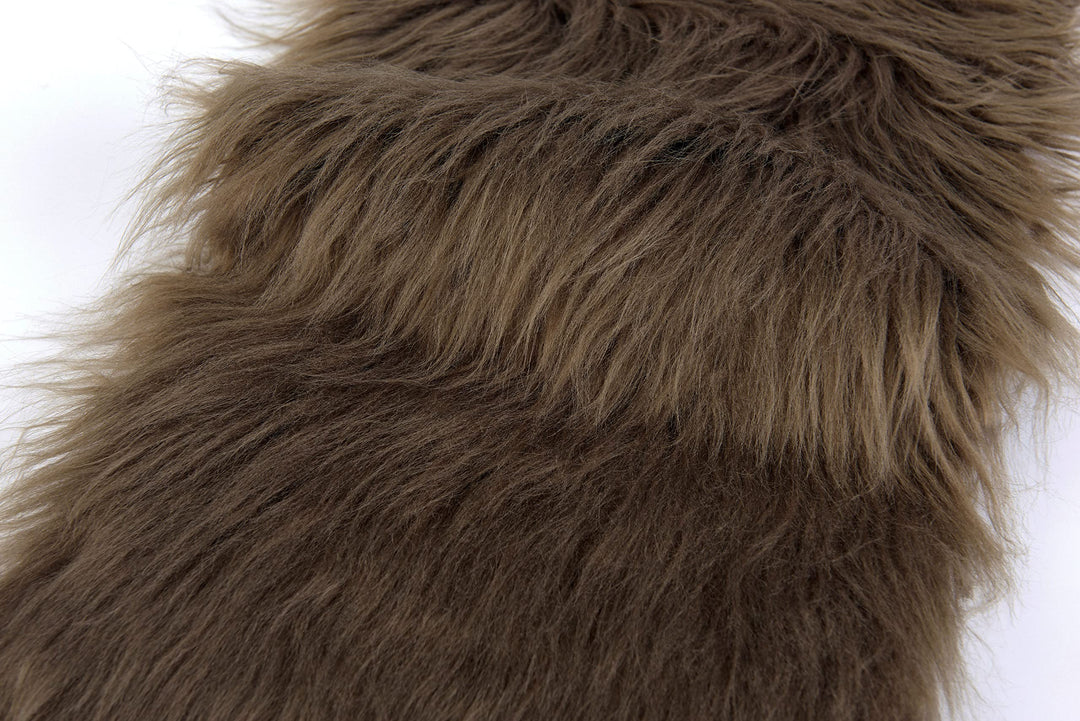 Faux Fur Fabric Square Patches for Crafts, Sewing, Costumes, Seat Pads (Dark Brown, 10 x 20 Inch)