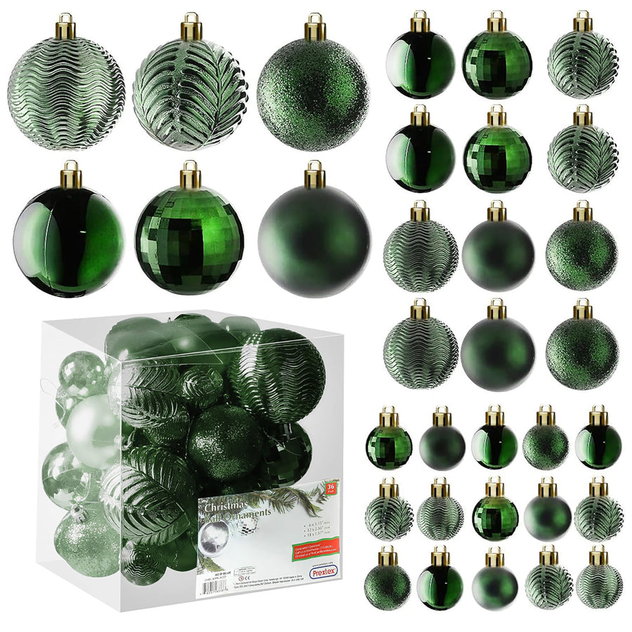 Prextex Christmas Tree Ornaments - Emerald Green Christ