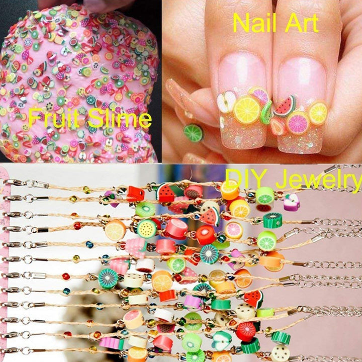 Tiny Fruit Slime Charms Cute Set, 10000pcs Charms for Slime Assorted Fruits Apple Banana Strawberry Blueberry Watermelon Melon and More for Craft Making, Ornament Nail Art DIY Crafts
