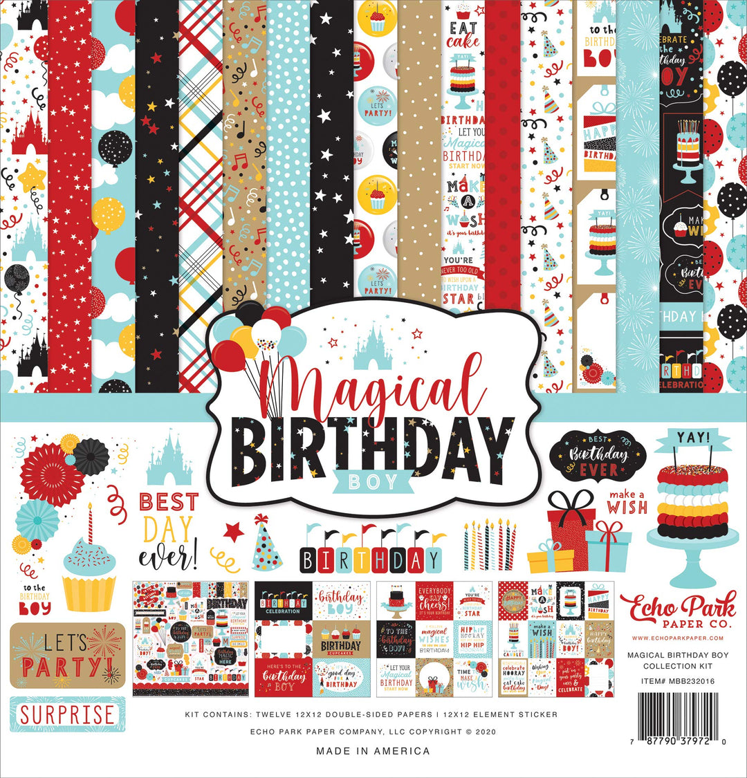 Magical Birthday Boy Collection Kit Paper, 12-x-12-Inch