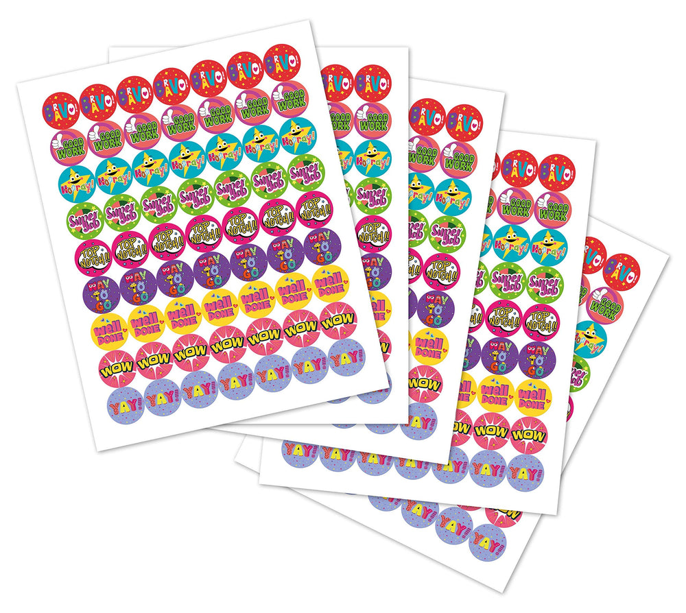 Reward Stickers for Teachers. 1008 Stickers for Kids in 9 Designs. 1 Inch School Stickers on Sheets. Teacher Supplies for Classroom, Potty Training Stickers, Motivational Stickers