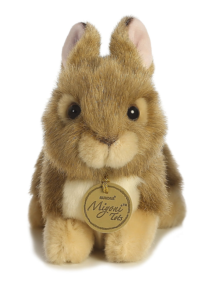 ® Adorable Miyoni® Tots Baby Bunny Stuffed Animal - Lifelike Detail - Cherished Companionship - Brown 7 Inches