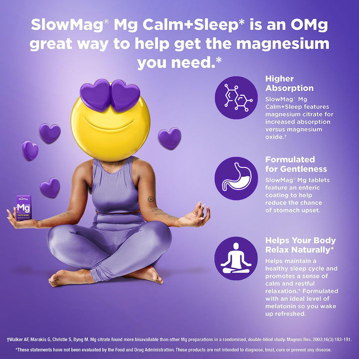 Slow-Mag MG Calm + Sleep Magnesium Citrate with Melaton