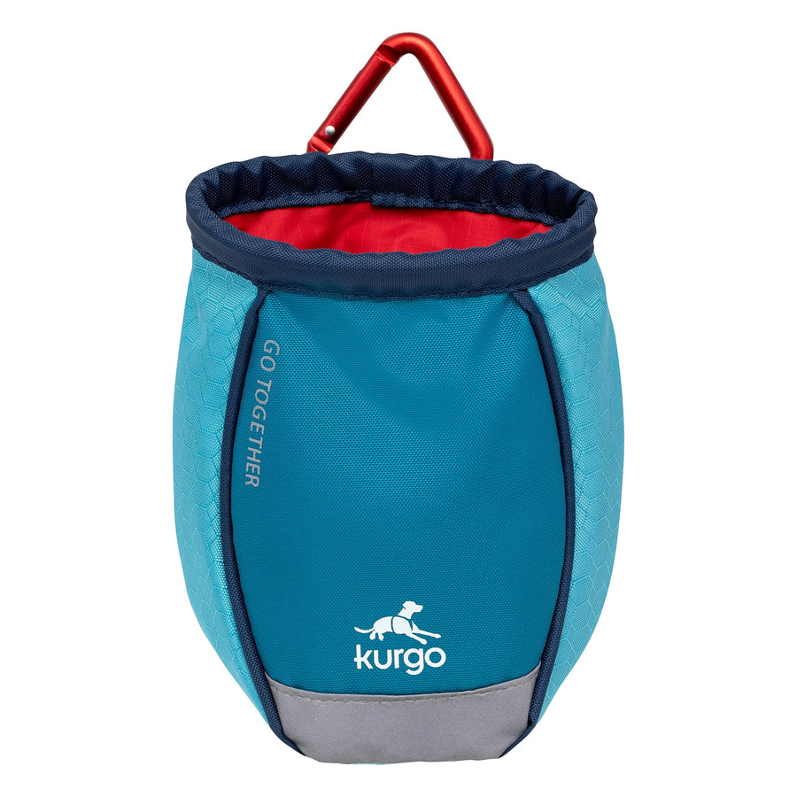 Go Stuff It Dog Treat Bag, Training Treat Pouch Bag for Dogs, Treat Pouches for Pets, Hands-Free Pouch Waist, Reflective, Includes Carabiner (Coastal Blue)