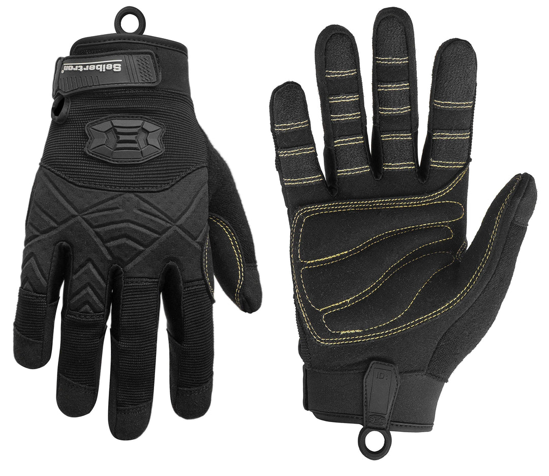 Full Finger Padded Palm Lightweight Breathable Climbing Rope Gloves for Climbers, Rock Climbing, Rescue, Adventure, Sailing, Kayaking, Outdoor Sports Black L