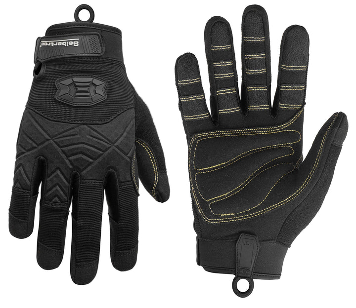 Full Finger Padded Palm Lightweight Breathable Climbing Rope Gloves for Climbers, Rock Climbing, Rescue, Adventure, Sailing, Kayaking, Outdoor Sports Black L
