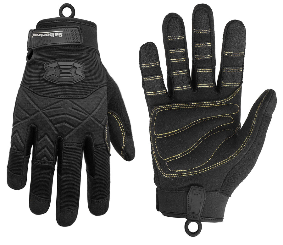 Full Finger Padded Palm Lightweight Breathable Climbing Rope Gloves for Climbers, Rock Climbing, Rescue, Adventure, Sailing, Kayaking, Outdoor Sports Black L