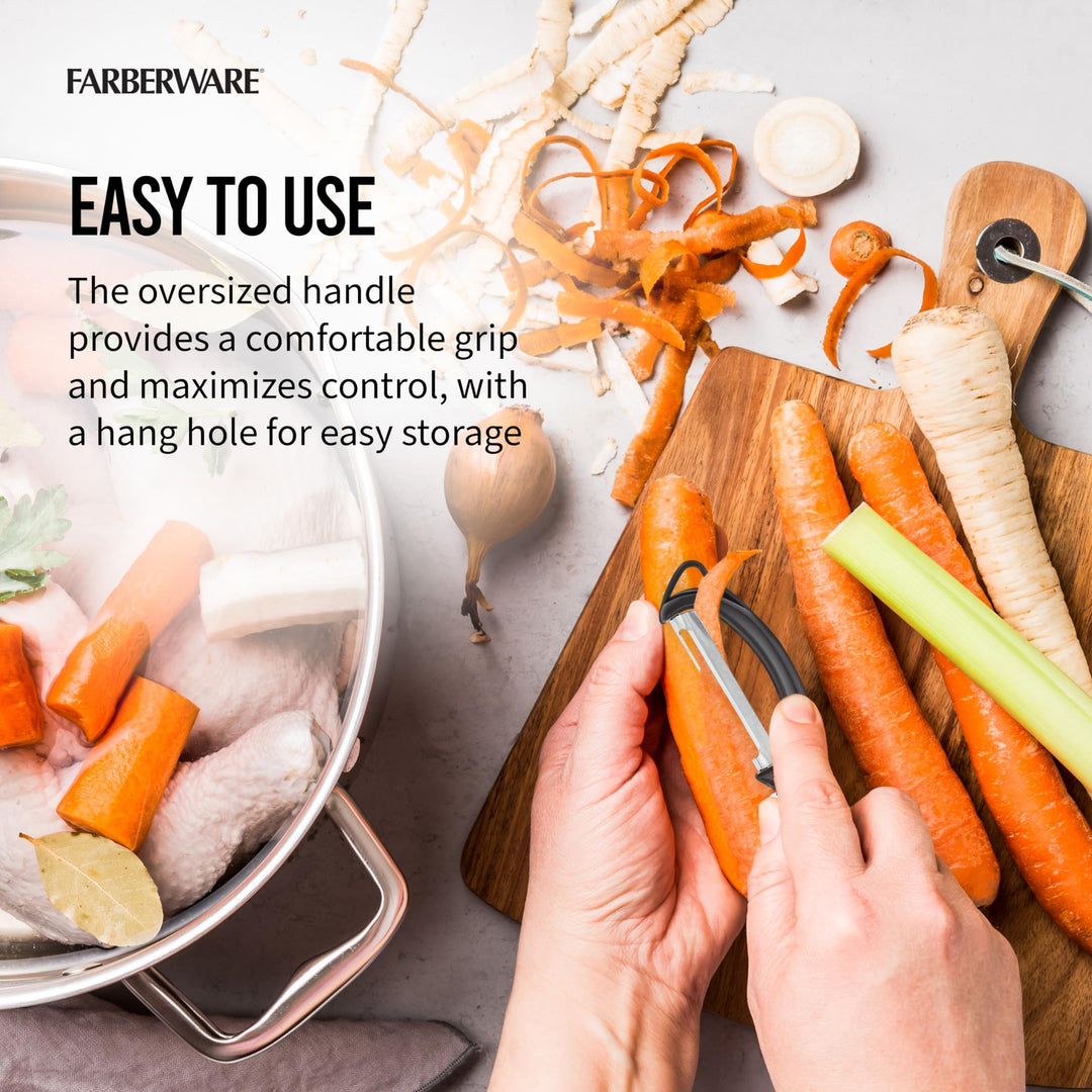 Euro Peeler, a Kitchen Essential for Quick and Easy Peeling of Produce, Chocolate, Cheeses and More. Features Hang-Hole for Easy Storage, Dishwasher Safe, Black