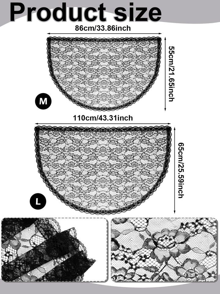 Bencailor 2 Pcs Lace Veils for Church Mantilla Catholic