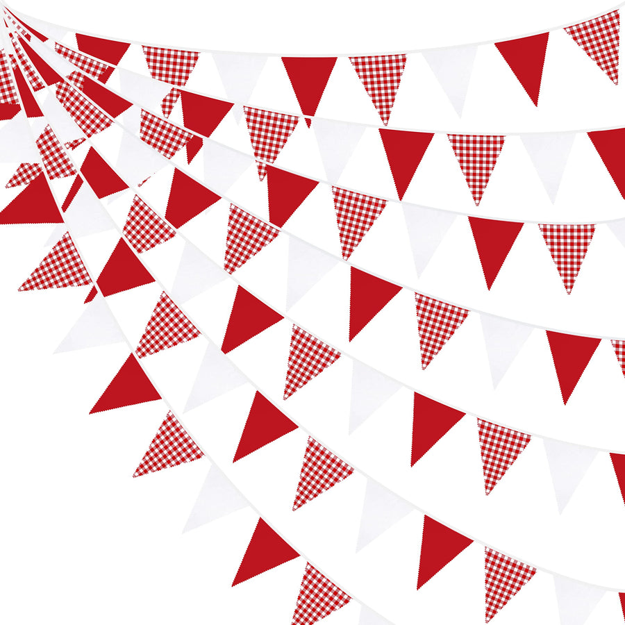 32Ft Red Party Decorations Red Plaid Checkered White Tr