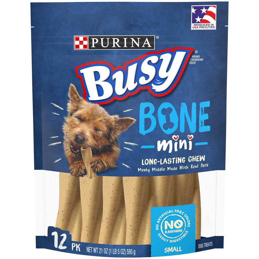 Busy Made in USA Facilities Small Breed Dog Bones, Mini - 12 ct. Pouch