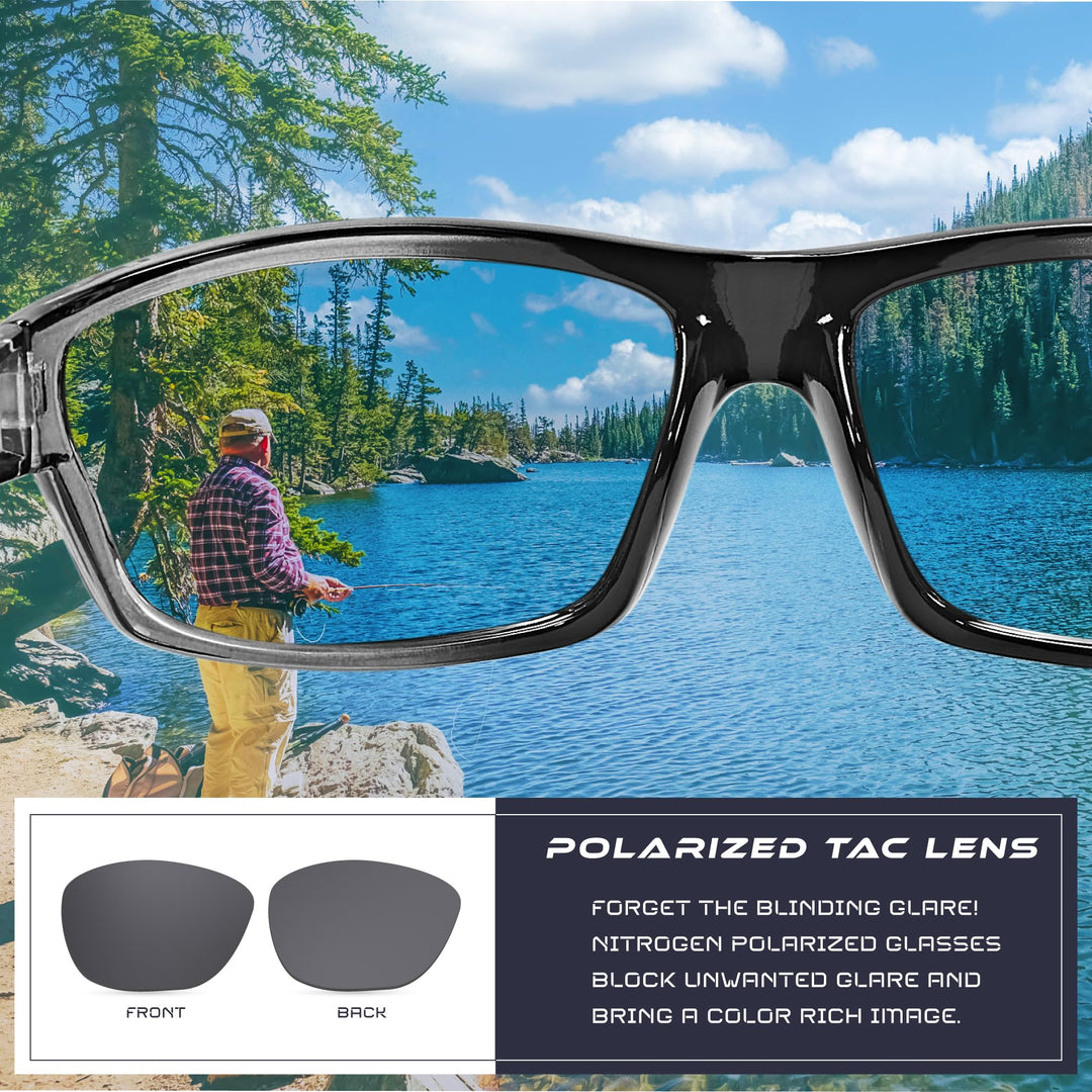 Nitrogen Polarized Wrap Around Sport Sunglasses for Men Women UV400 Driving Fishing Running Sun Glasses
