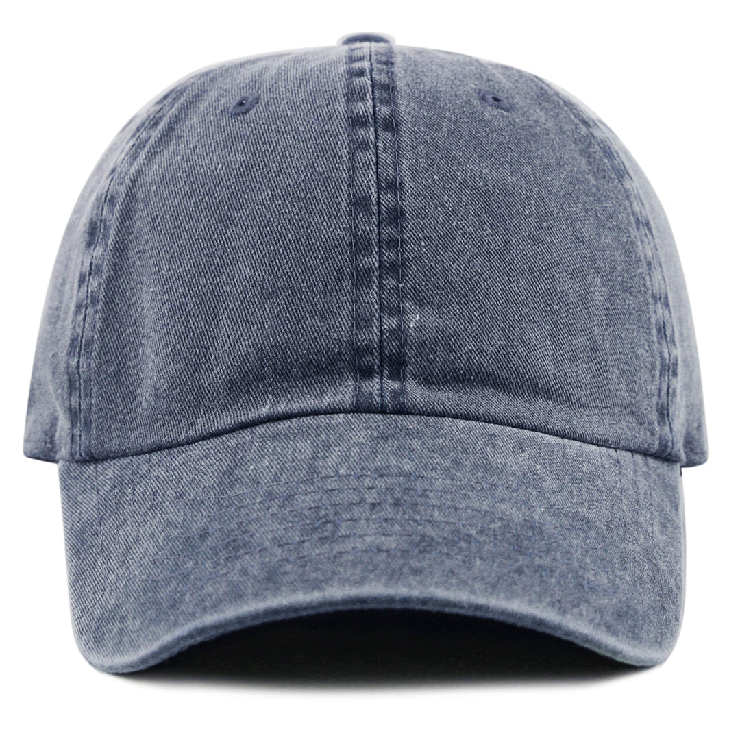 100% Cotton Pigment Dyed Low Profile Dad Hat Six Panel Cap (1. Black)