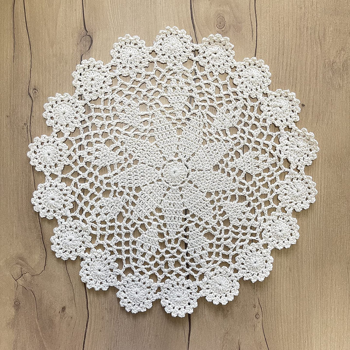Phantomon 12 Inch Round Doilies Crochet Handmade Lace P