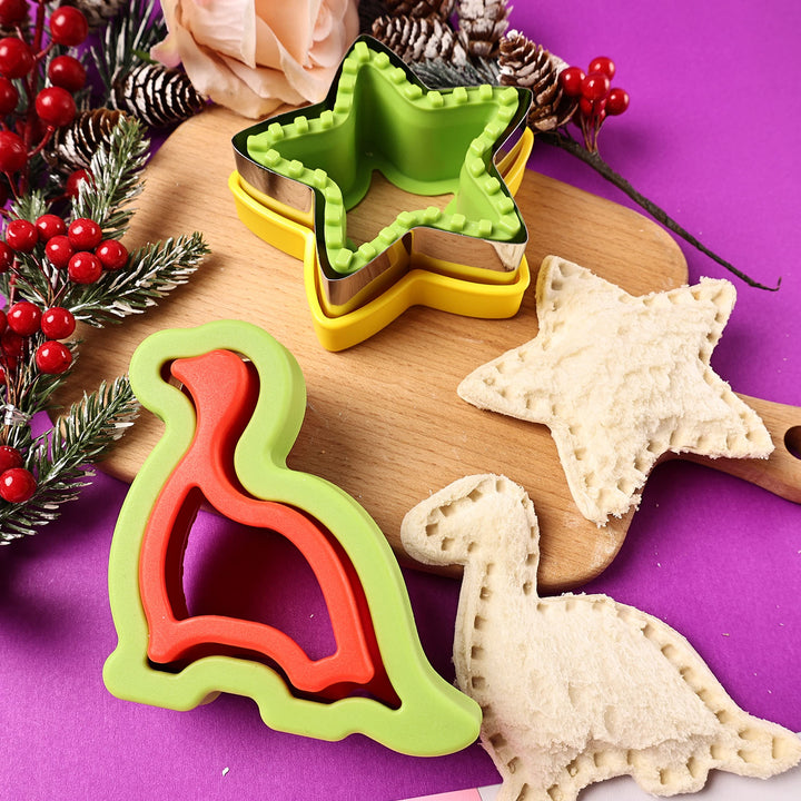 Sandwich Cutters and Sealers, Bread Sandwich Decruster Pancake Maker DIY Cookie Cutters for Kids Bento -Shapes Include Heart, Star, Dinosaur, Paw Print &amp; Unicorn