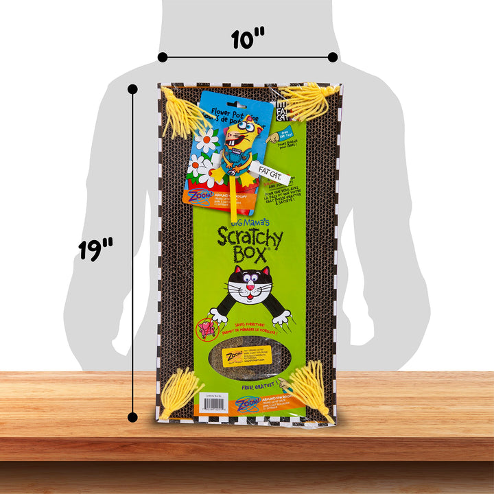 FAT CAT Big Mama&#39;s Scratch Cat Toy Box Includes 100% Organic Catnip Grown In The USA