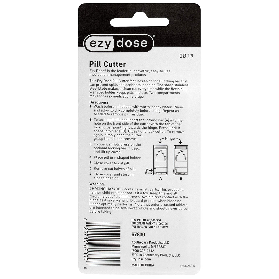 EZY Dose Adult-Lock Safety Tablet Cutter, Crystal Clear