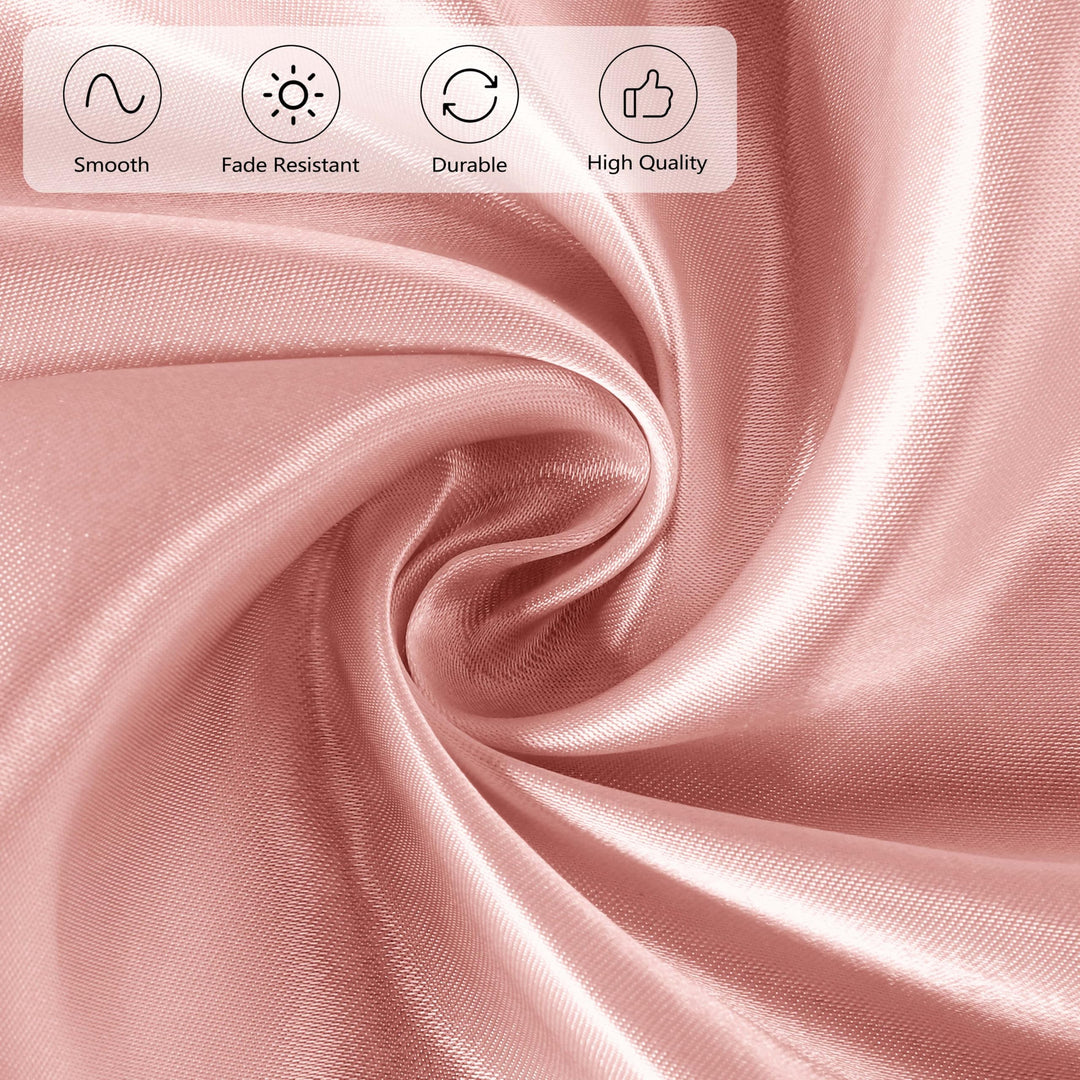 120 Inches Round Satin Tablecloths Rose Gold Overlay Round Satin Table Cover Bright Silk Tablecloth Smooth Fabric Table Decor for Wedding Banquet Table Decoration
