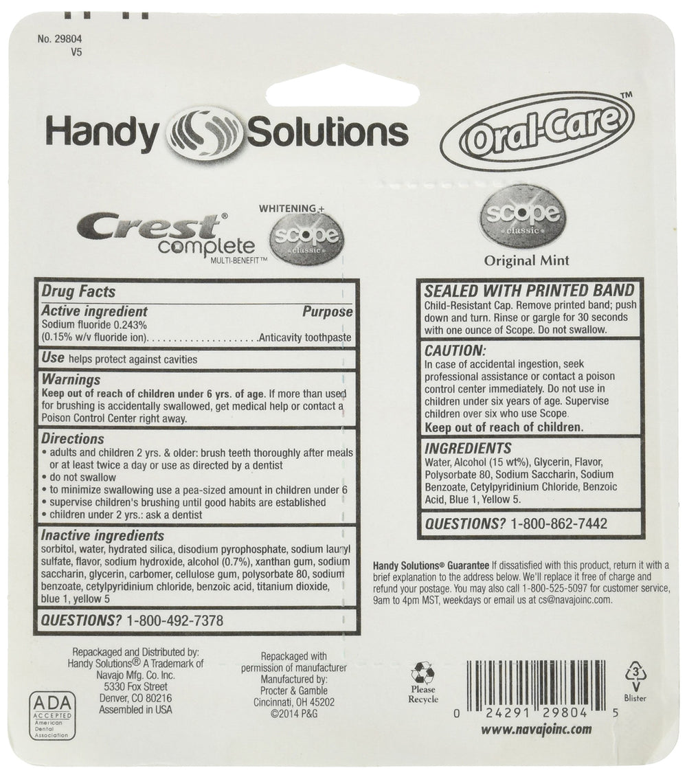 Handy Solutions Oral Care Travel Kit, Packages (Pack of