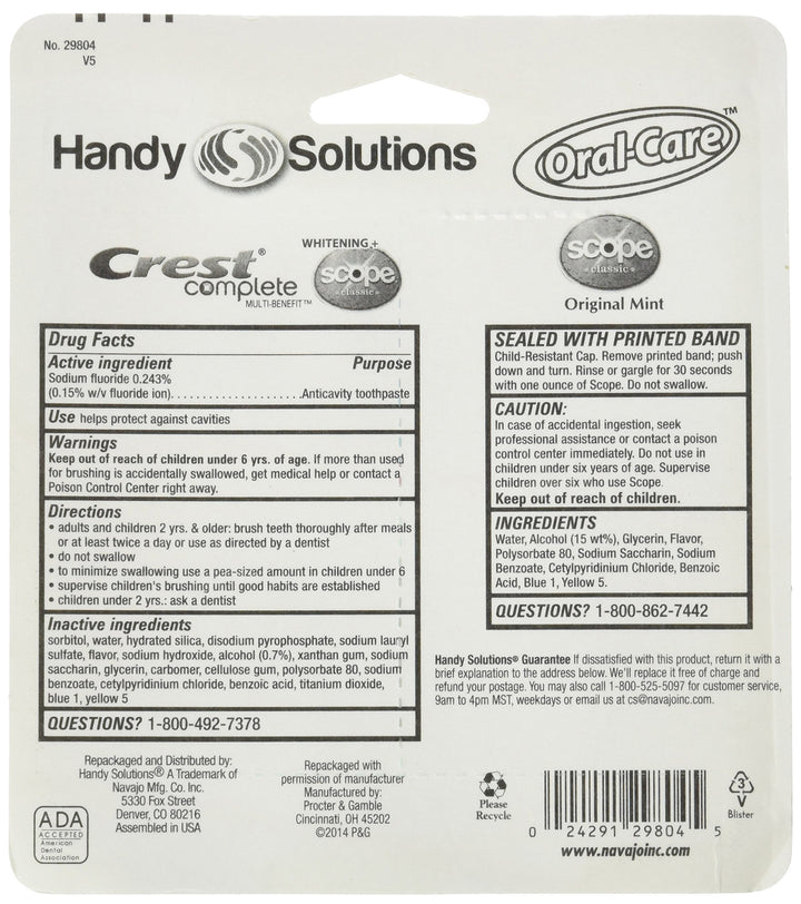 Handy Solutions Oral Care Travel Kit, Packages (Pack of